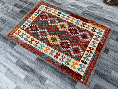 Handmade Afghan Chobi Kilim Rug 158x108 cm KAS#730