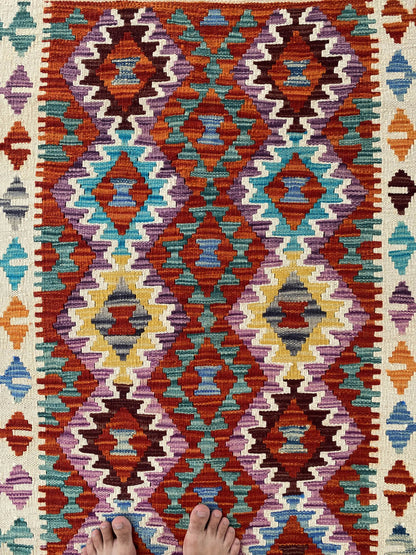 Handmade Afghan Chobi Kilim Rug 158x108 cm KAS#730