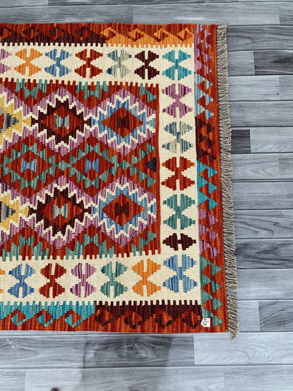 Handmade Afghan Chobi Kilim Rug 158x108 cm KAS#730