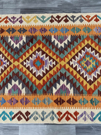 Handmade Afghan Chobi Kilim Rug 161x98 cm KAS#731