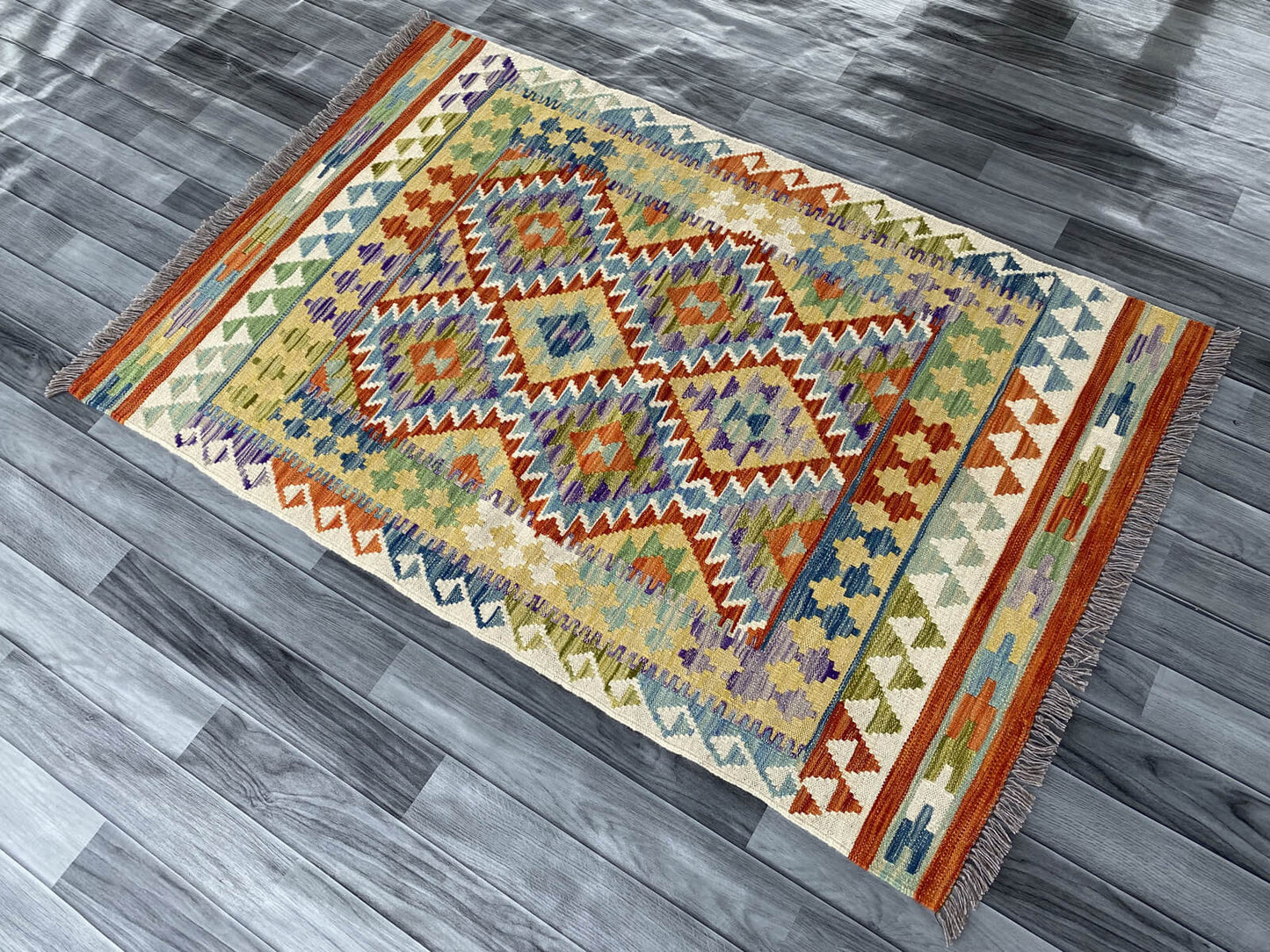 Handmade Afghan Chobi Kilim Rug 152x101 cm KAS#733