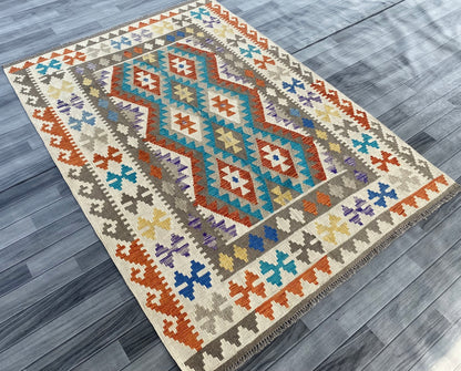 Handmade Afghan Chobi Kilim Rug 210  CM x  152 CM ( SS # 127 )