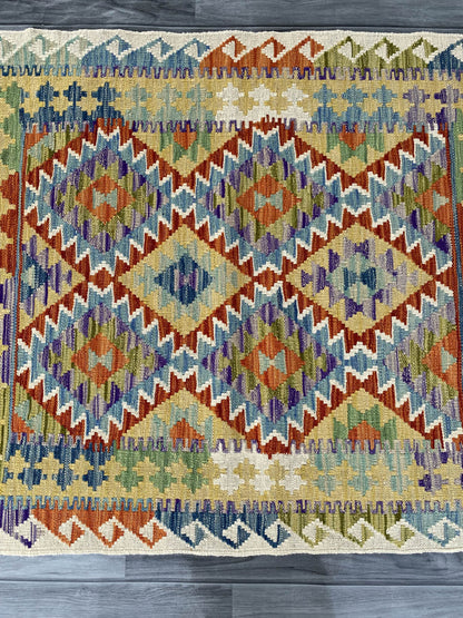 Handmade Afghan Chobi Kilim Rug 152x101 cm KAS#733
