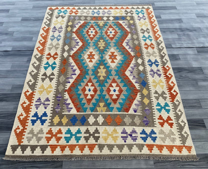 Handmade Afghan Chobi Kilim Rug 210  CM x  152 CM ( SS # 127 )