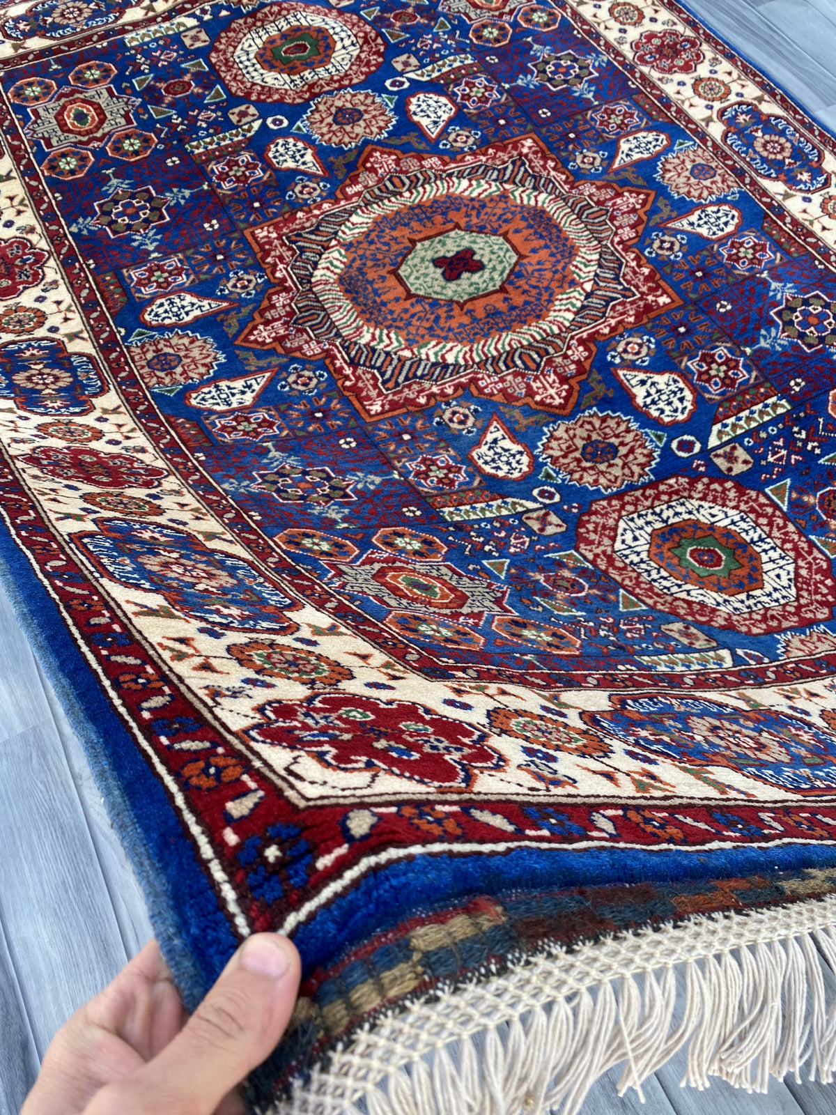 Hand Woven Afghan Traditional Wool Rug | 210 CM x 144 CM KSD#996