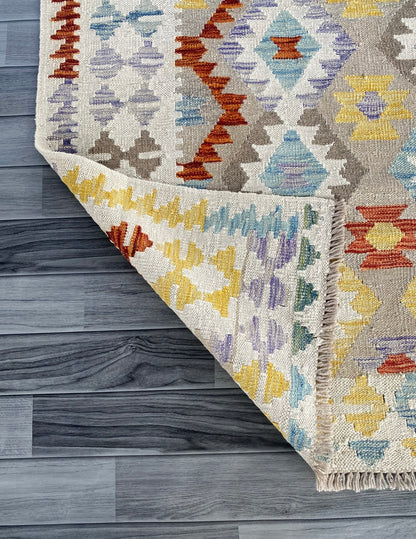 Handmade Afghan Chobi Kilim Rug 195  CM x  147 CM ( SS # 126 )