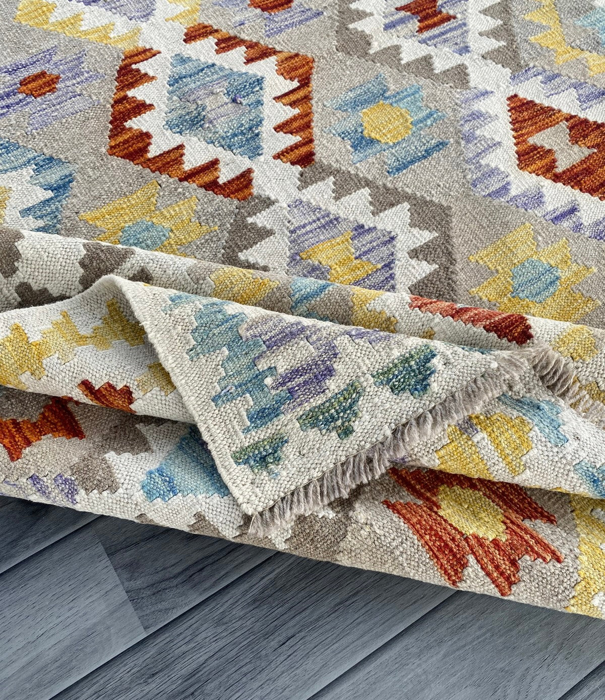 Handmade Afghan Chobi Kilim Rug 195  CM x  147 CM SS # 126