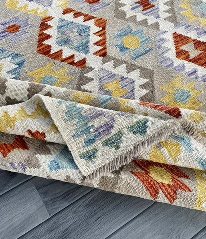 Handmade Afghan Chobi Kilim Rug 195  CM x  147 CM ( SS # 126 )