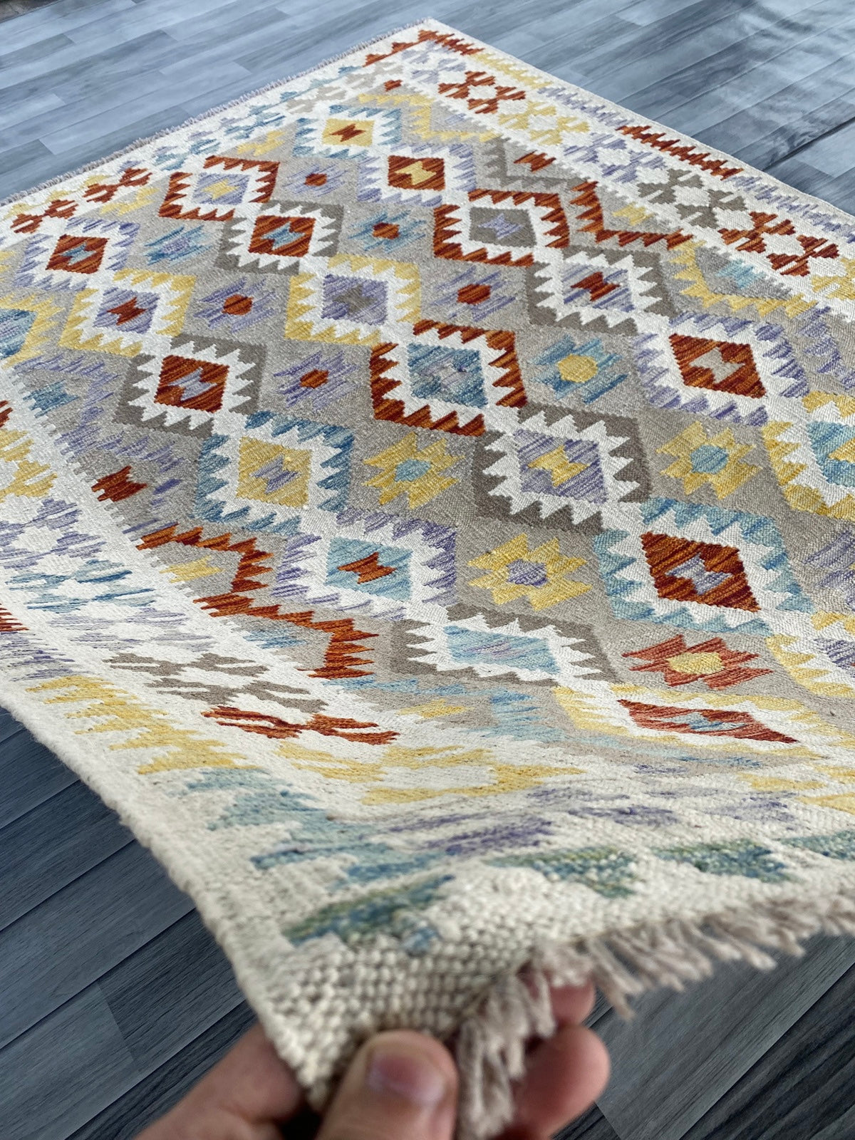 Handmade Afghan Chobi Kilim Rug 195  CM x  147 CM ( SS # 126 )