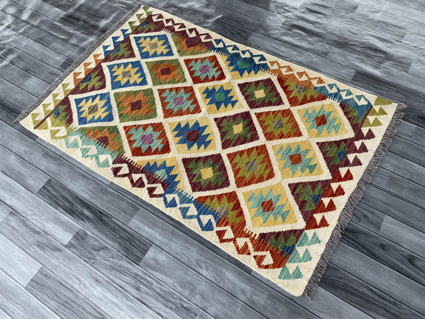 Handmade Afghan Chobi Kilim Rug 153x103 cm KAS#734