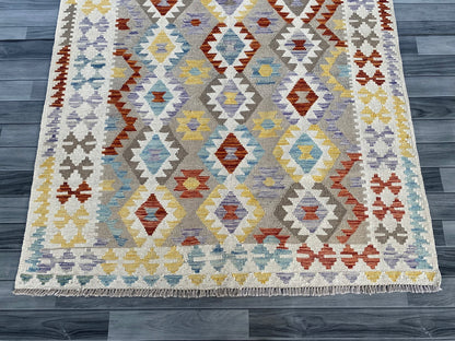 Handmade Afghan Chobi Kilim Rug 195  CM x  147 CM ( SS # 126 )