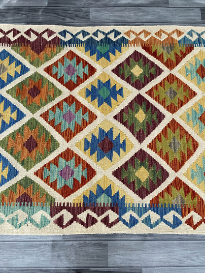 Handmade Afghan Chobi Kilim Rug 153x103 cm KAS#734