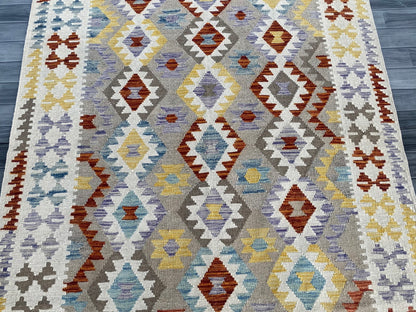 Handmade Afghan Chobi Kilim Rug 195  CM x  147 CM ( SS # 126 )