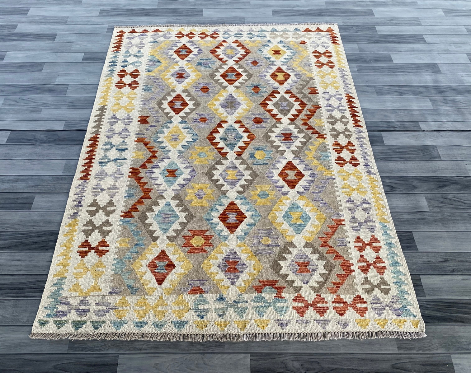 Handmade Afghan Chobi Kilim Rug 195  CM x  147 CM SS # 126