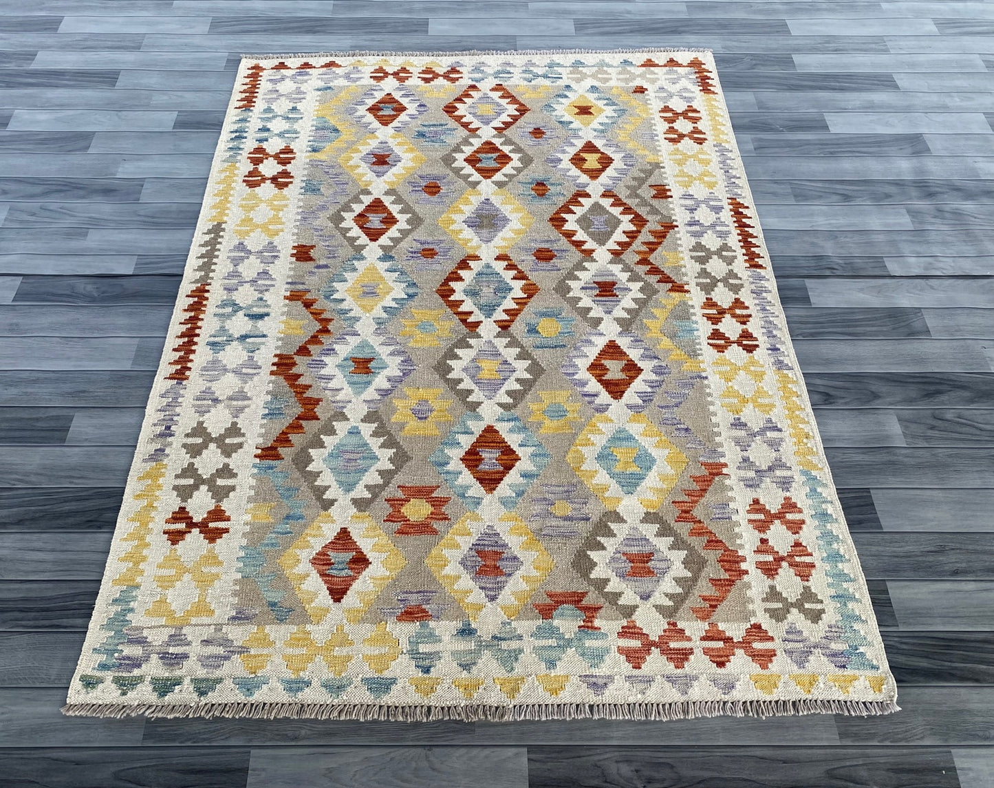 Handmade Afghan Chobi Kilim Rug 195  CM x  147 CM ( SS # 126 )