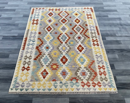 Handmade Afghan Chobi Kilim Rug 195  CM x  147 CM ( SS # 126 )