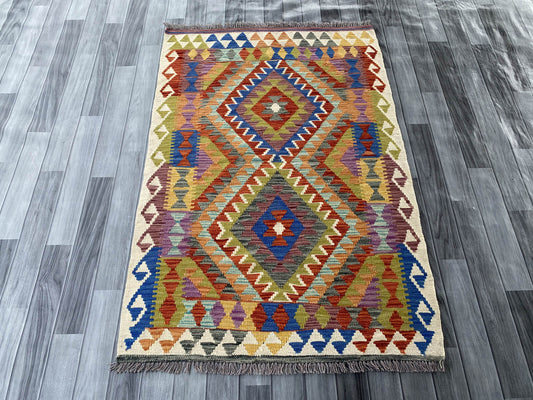 Handmade Afghan Chobi Kilim Rug 152x103 cm KAS#735