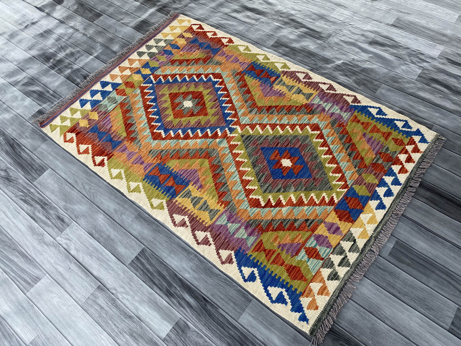 Handmade Afghan Chobi Kilim Rug 152x103 cm KAS#735