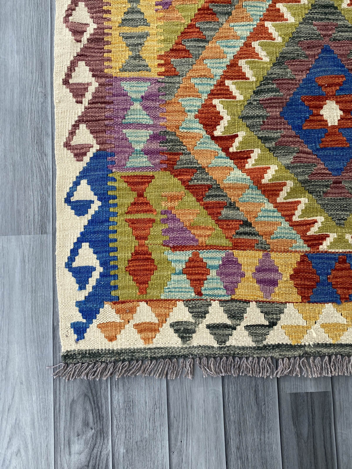 Handmade Afghan Chobi Kilim Rug 152x103 cm KAS#735