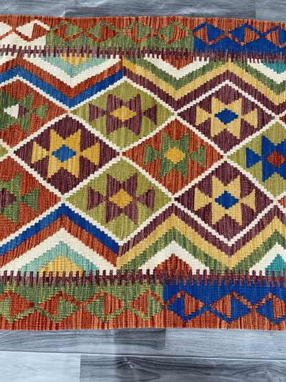 Handmade Afghan Chobi Kilim Rug 145x101 cm KAS#736