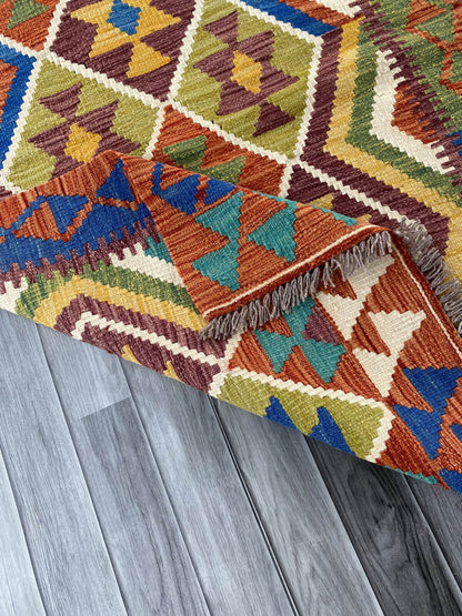 Handmade Afghan Chobi Kilim Rug 145x101 cm KAS#736
