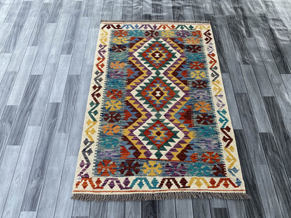 Handmade Afghan Chobi Kilim Rug 148x101 cm KAS#737
