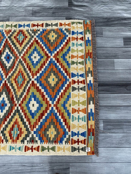 Handmade Afghan Chobi Kilim Rug 146x109 cm KAS#738