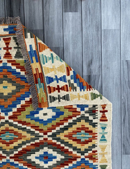 Handmade Afghan Chobi Kilim Rug 146x109 cm KAS#738
