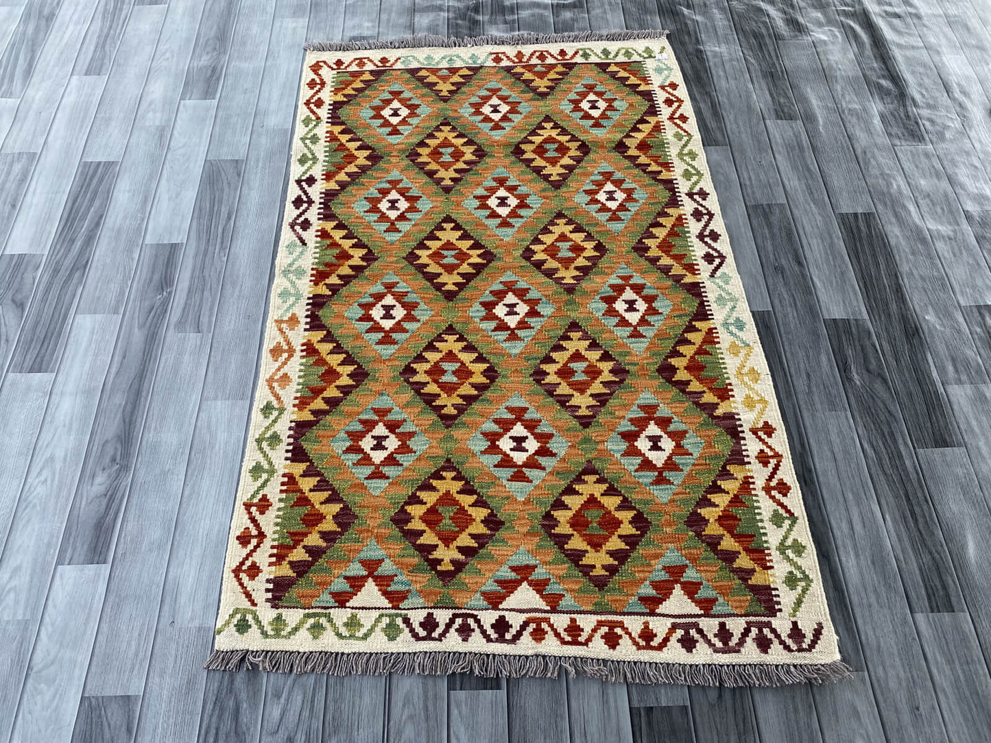 Handmade Afghan Chobi Kilim Rug 156x99 cm KAS#739