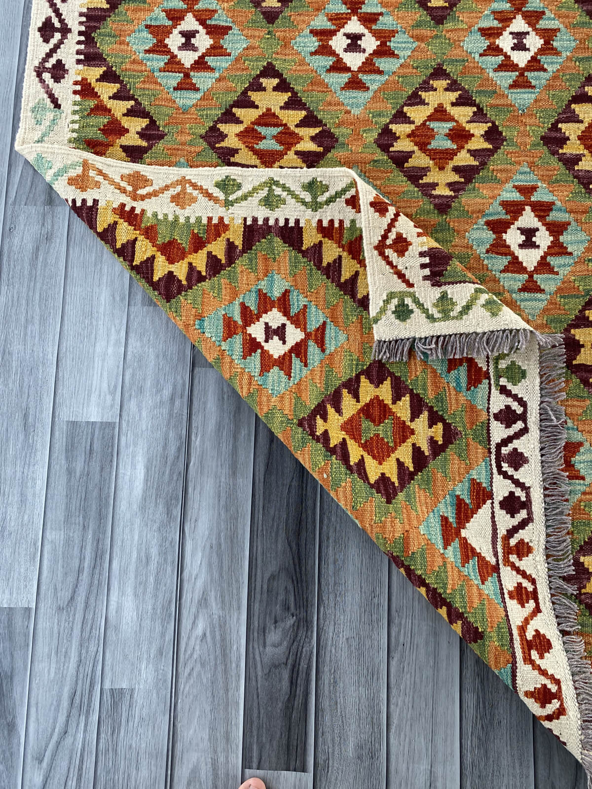 Handmade Afghan Chobi Kilim Rug 156x99 cm KAS#739