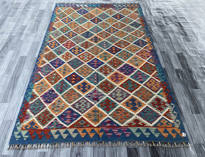 Handmade Afghan Chobi Kilim Rug 249x158 cm KAS#740
