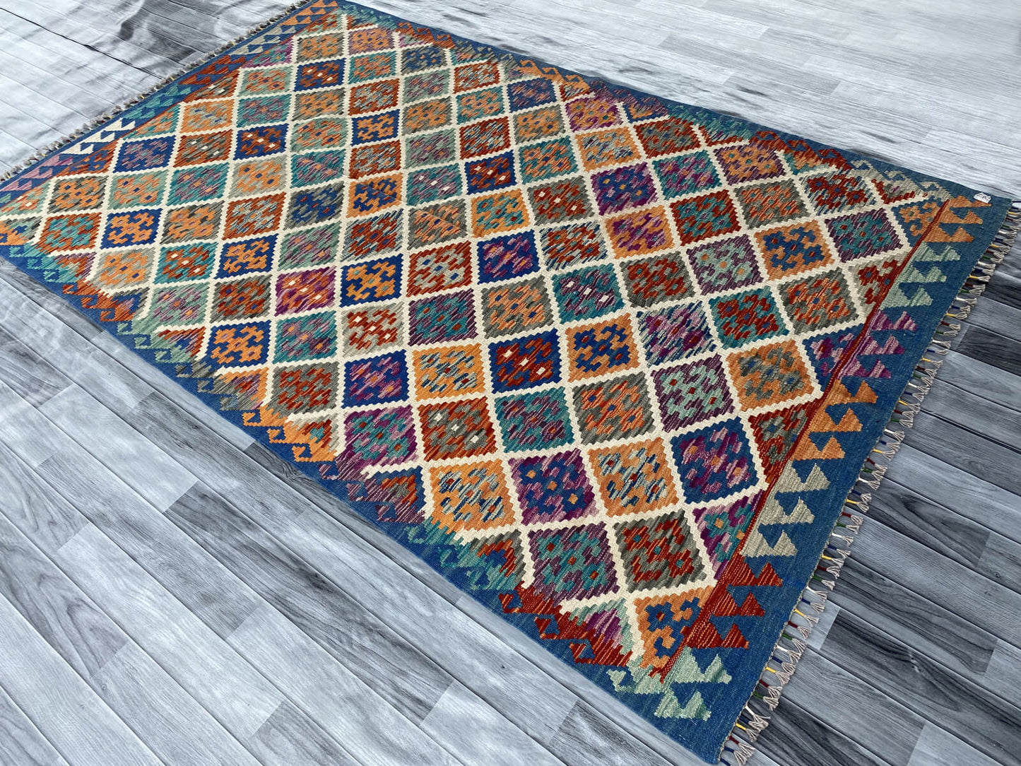 Handmade Afghan Chobi Kilim Rug 249x158 cm KAS#740