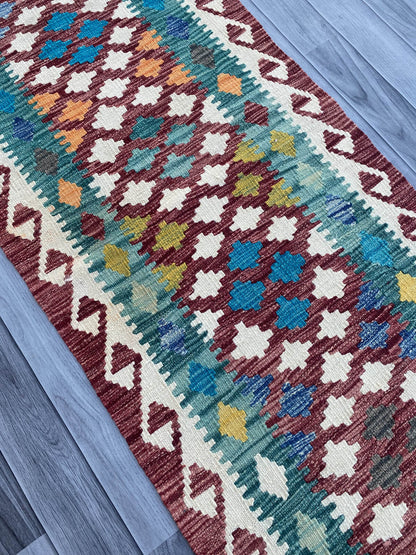 Handmade Flat Weave Kilim Rug ( 202 cm x 67 cm )