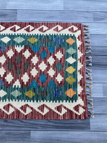 Handmade Flat Weave Kilim Rug ( 202 cm x 67 cm )