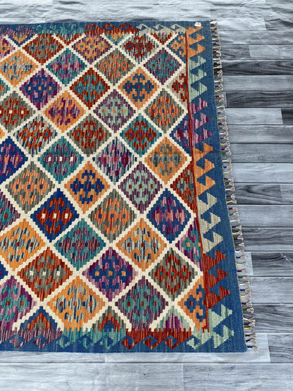 Handmade Afghan Chobi Kilim Rug 249x158 cm KAS#740