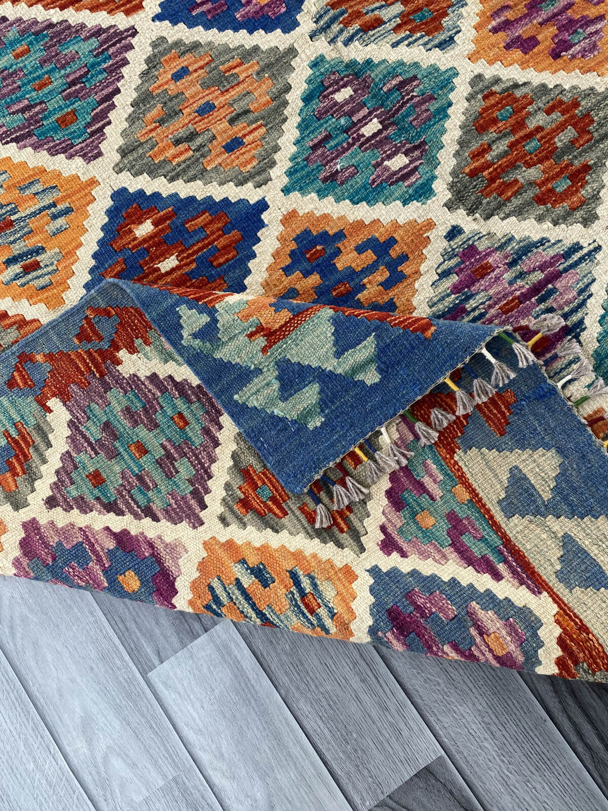 Handmade Afghan Chobi Kilim Rug 249x158 cm KAS#740