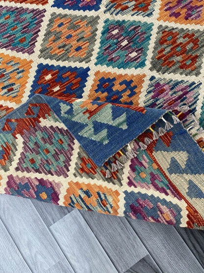 Handmade Afghan Chobi Kilim Rug 249x158 cm KAS#740