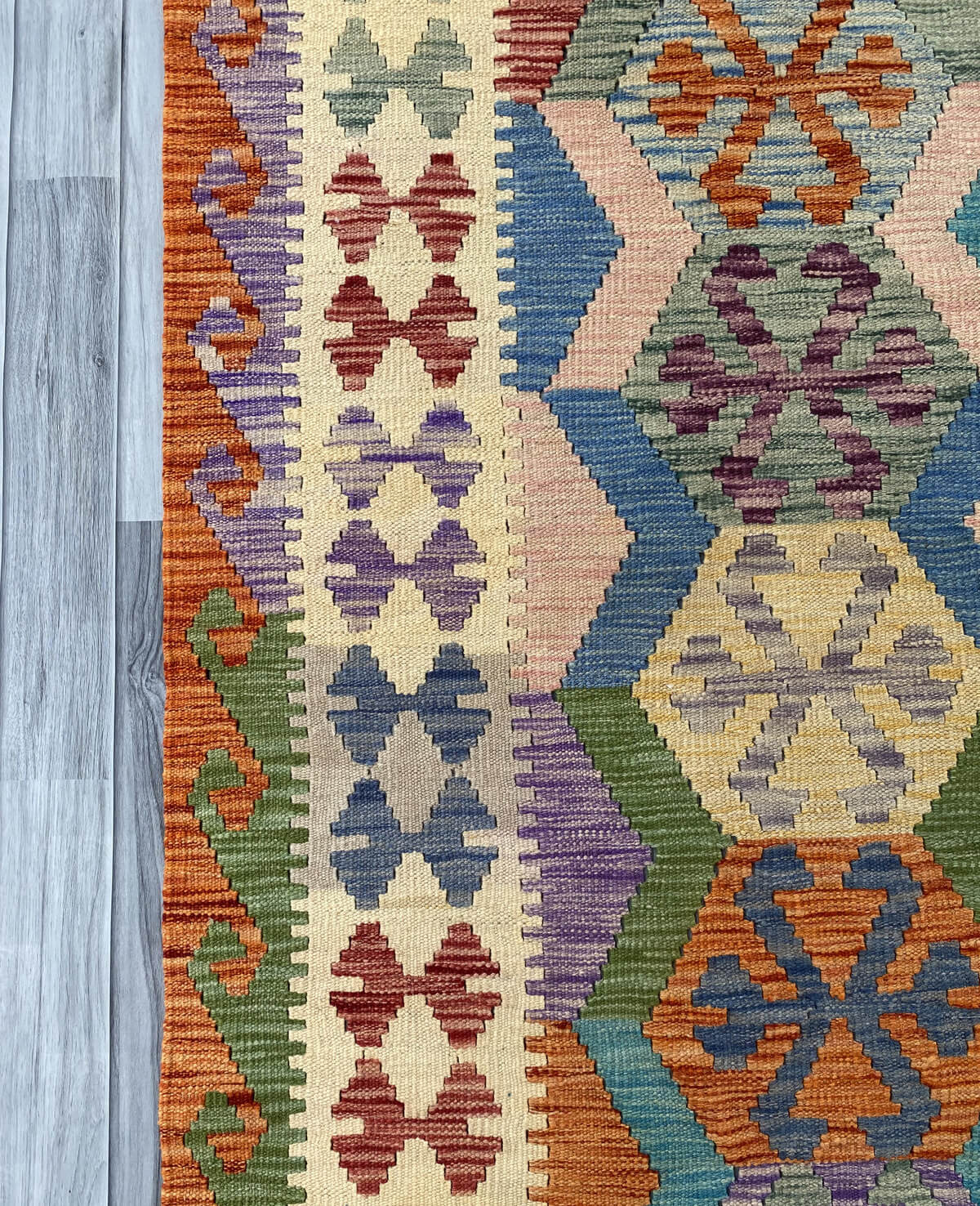 Handmade Afghan Chobi Kilim Rug 241x187 cm KAS#741