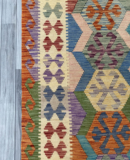 Handmade Afghan Chobi Kilim Rug 241x187 cm KAS#741