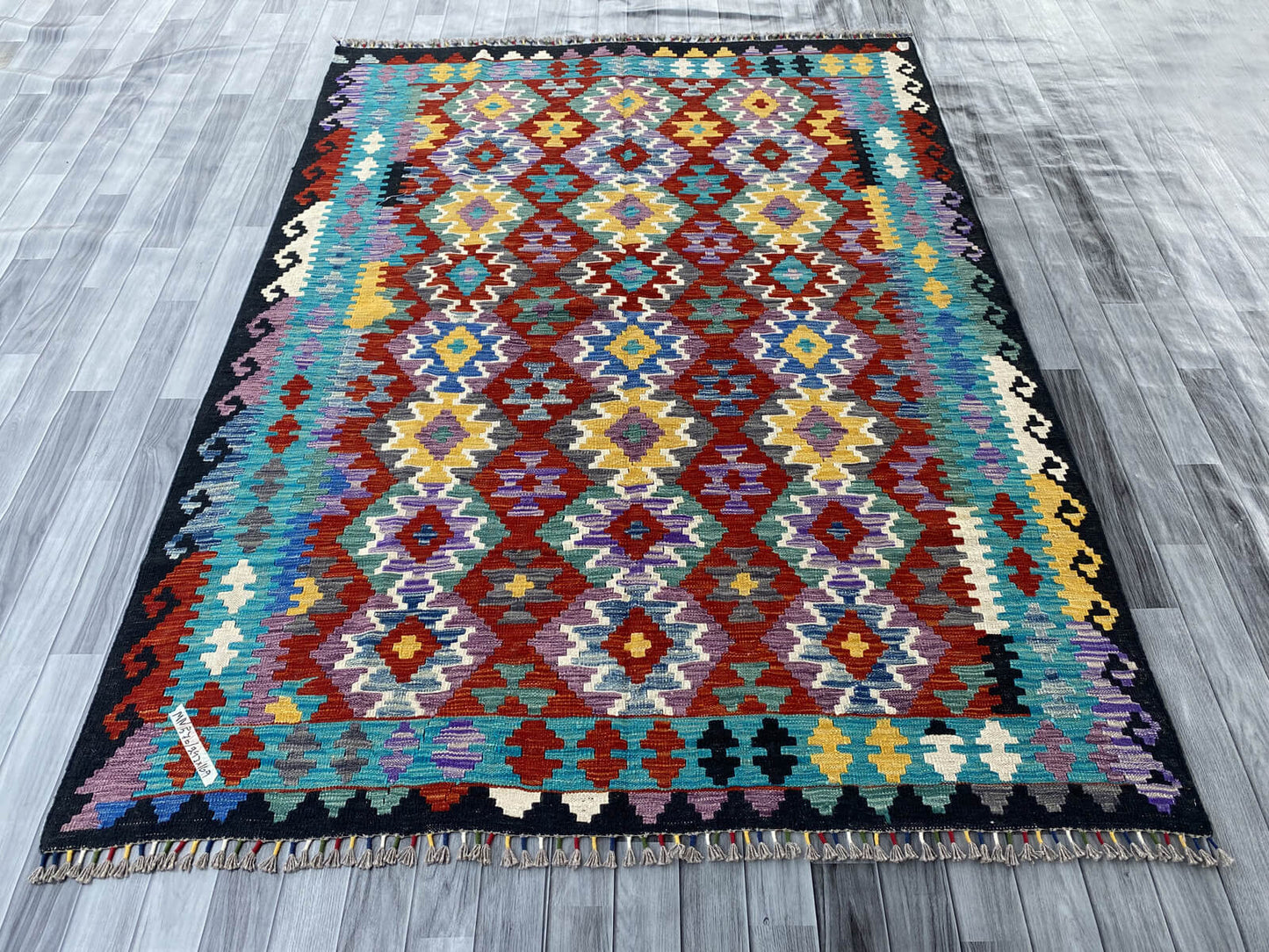 Handmade Afghan Chobi Kilim Rug 243x169 cm KAS#742