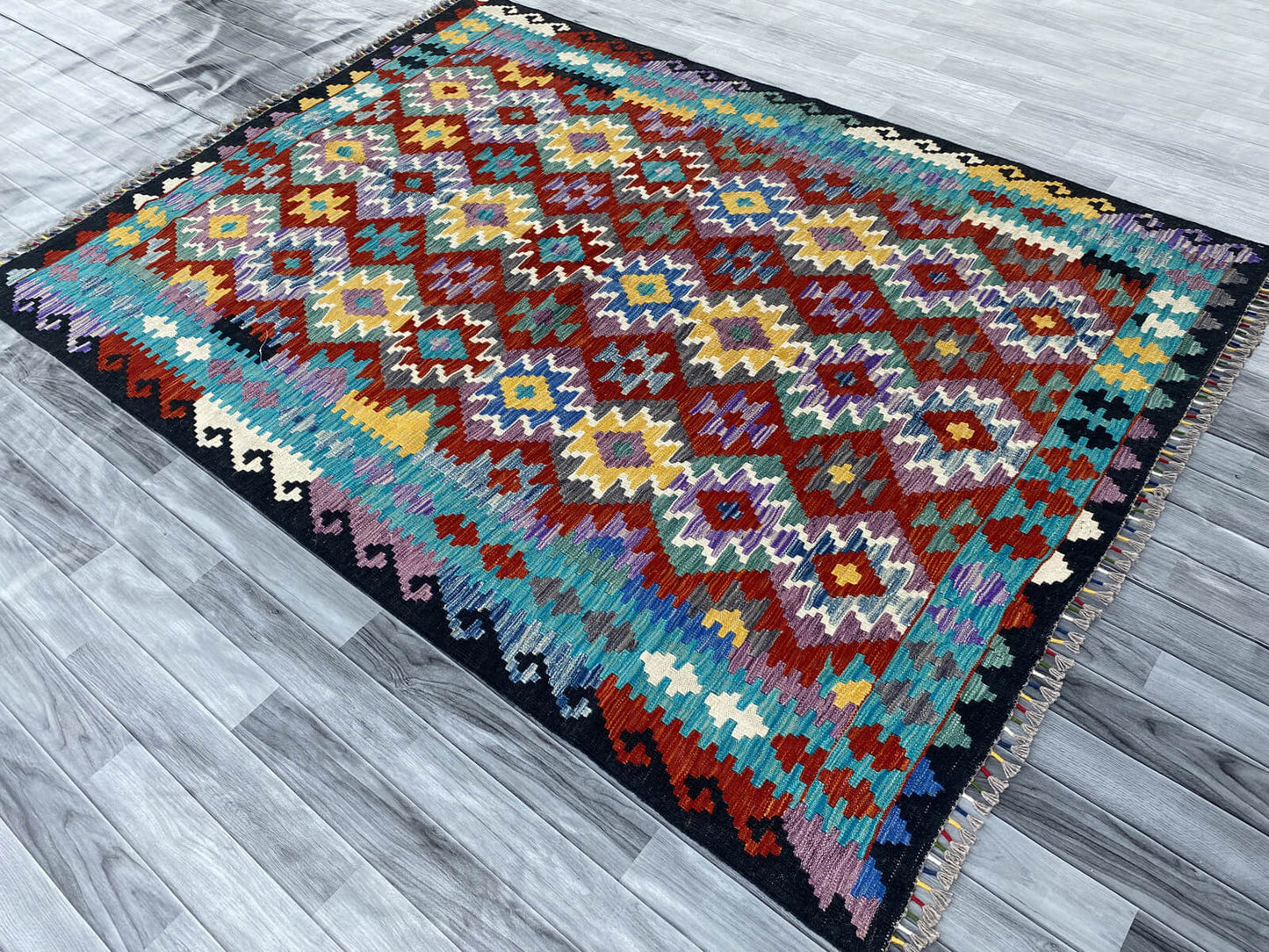Handmade Afghan Chobi Kilim Rug 243x169 cm KAS#742