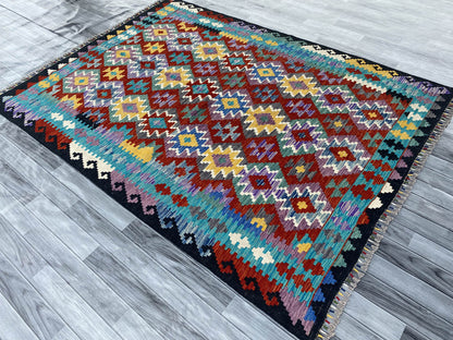 Handmade Afghan Chobi Kilim Rug 243x169 cm KAS#742