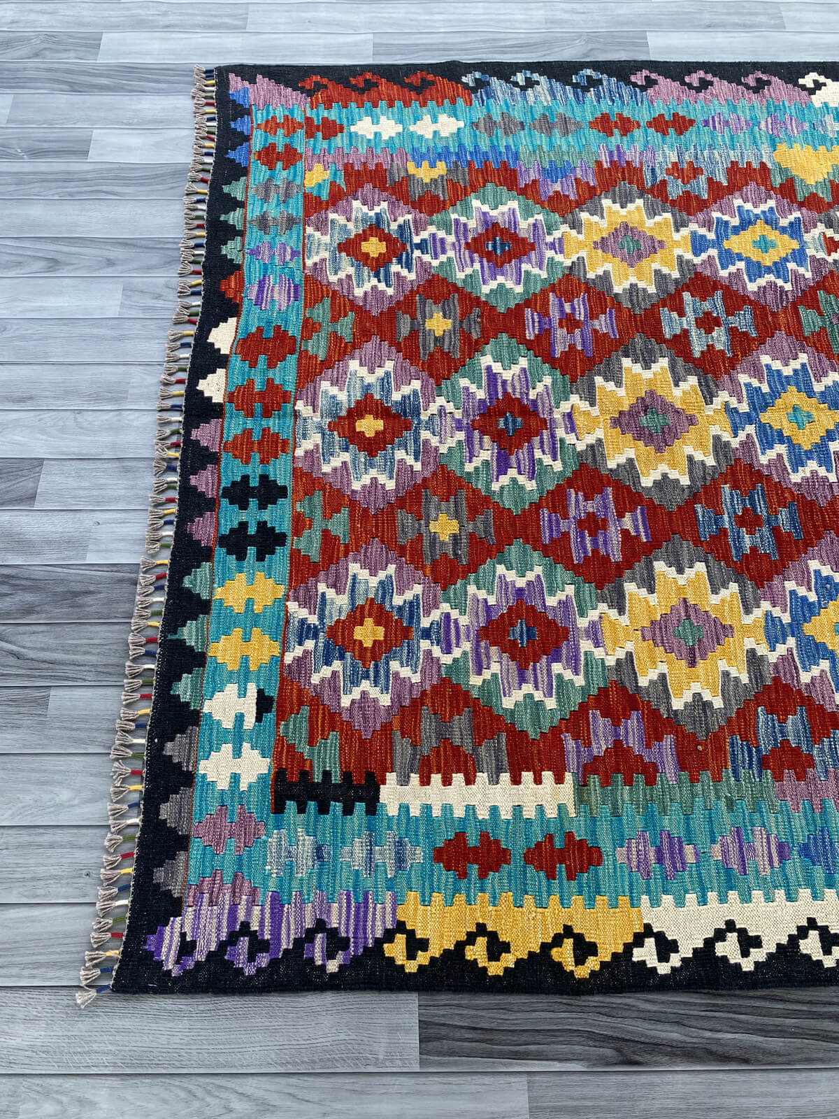 Handmade Afghan Chobi Kilim Rug 243x169 cm KAS#742