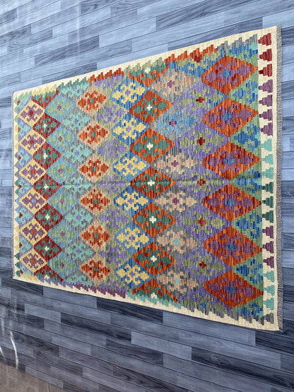 Handmade Flat Weave Kilim Rug ( 227 cm x 178 cm )