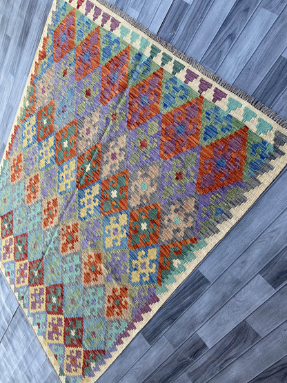 Handmade Flat Weave Kilim Rug ( 227 cm x 178 cm )