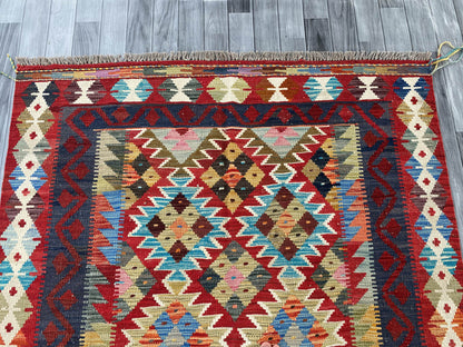 Handmade Afghan Chobi Kilim Rug 206x147 cm KAS#743
