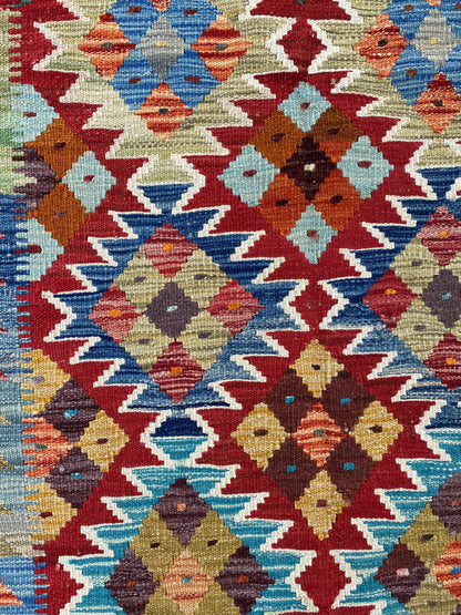 Handmade Afghan Chobi Kilim Rug 206x147 cm KAS#743