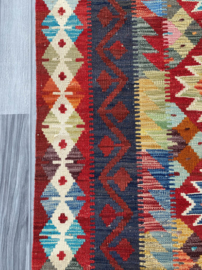 Handmade Afghan Chobi Kilim Rug 206x147 cm KAS#743