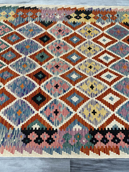 Handmade Afghan Chobi Kilim Rug 244x175 cm KAS#744