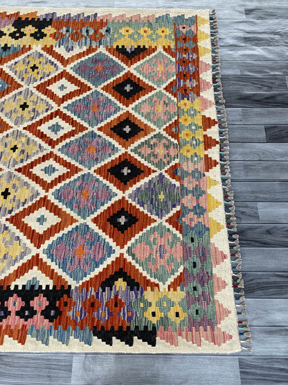 Handmade Afghan Chobi Kilim Rug 244x175 cm KAS#744